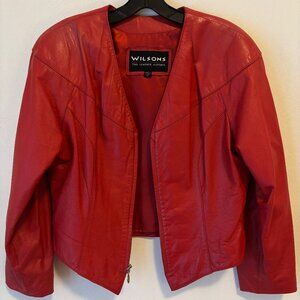 80s Vintage Red Leather Jacket